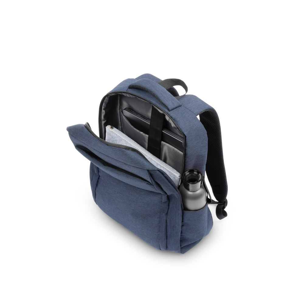 COVENTRY promotional laptop bag in navy blue (detail view) with custom logo branding