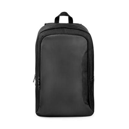 DRAMMEN promotional laptop bag in black (detail view) with custom logo branding