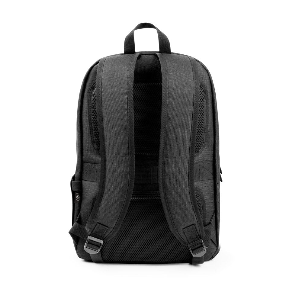 DRAMMEN promotional laptop bag in black (detail view) with custom logo branding
