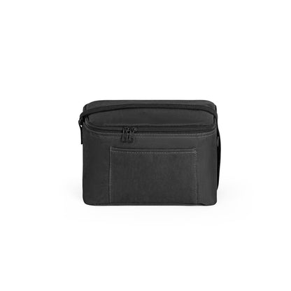 CANCUN promotional cooler bag in black (detail view) with custom logo branding