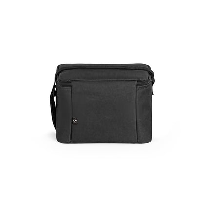 CANCUN promotional cooler bag in black (detail view) with custom logo branding