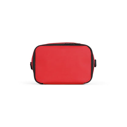 CANCUN promotional cooler bag in red (detail view) with custom logo branding