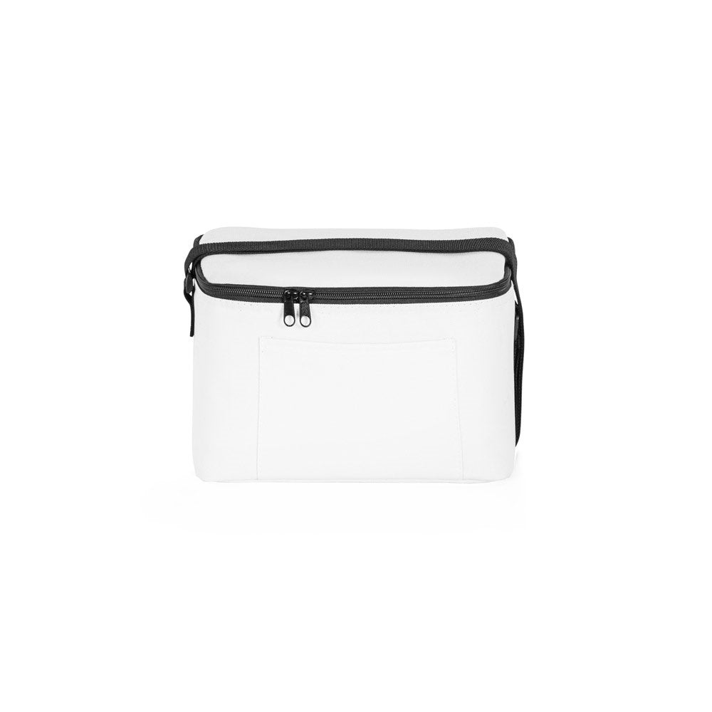 CANCUN promotional cooler bag in white (detail view) with custom logo branding