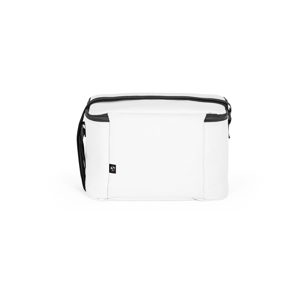 CANCUN promotional cooler bag in white (detail view) with custom logo branding