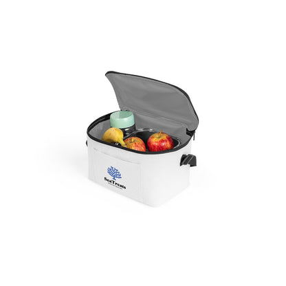 CANCUN promotional cooler bag in white with custom logo branding