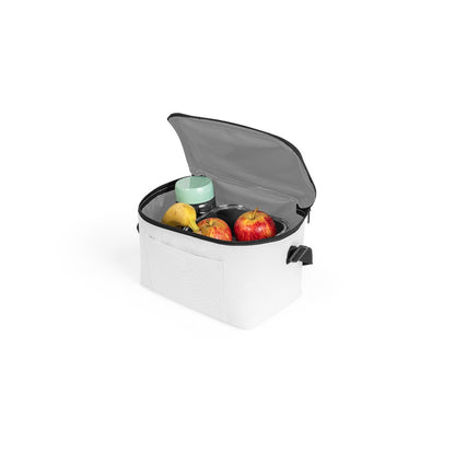 CANCUN promotional cooler bag in white (detail view) with custom logo branding