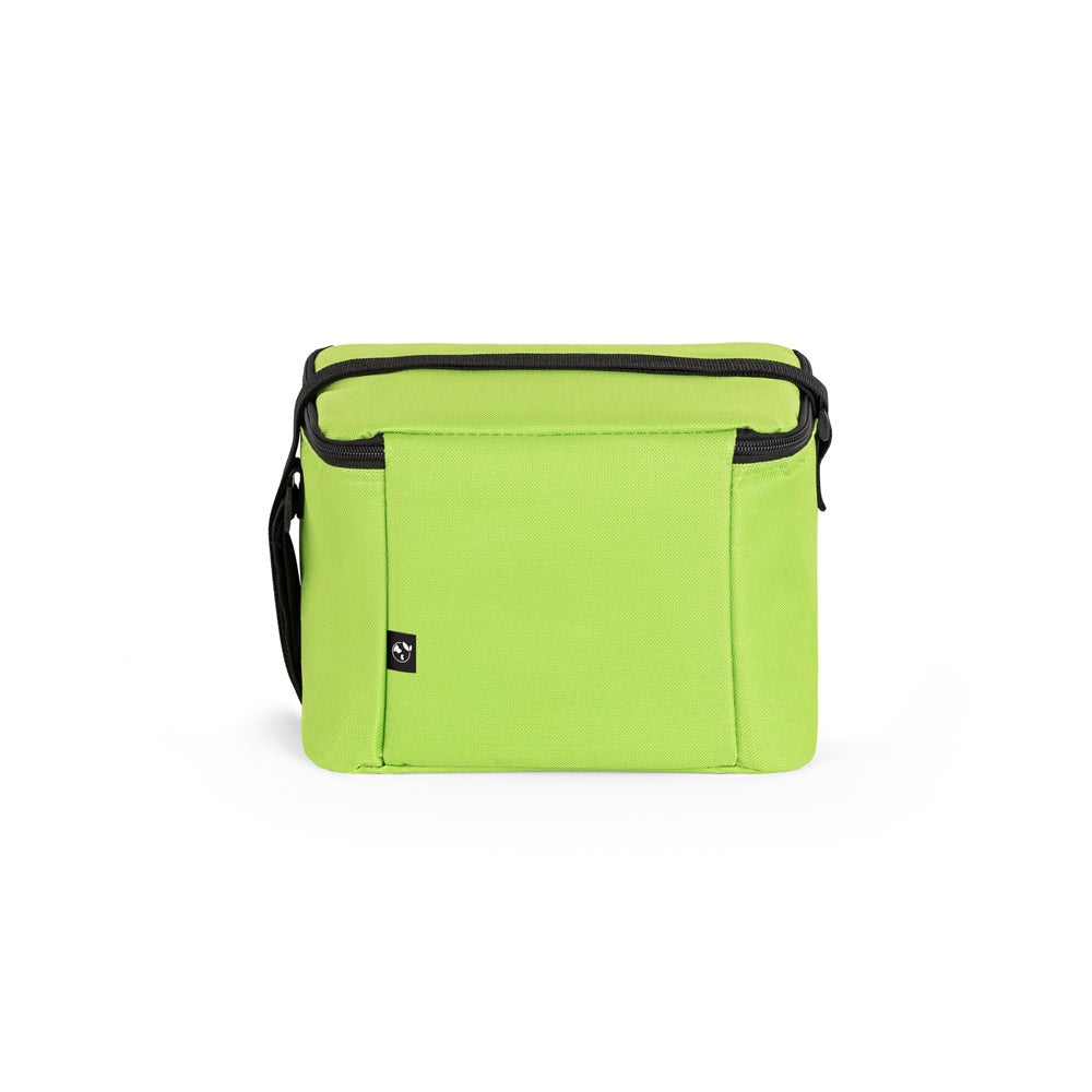 CANCUN promotional cooler bag in light green (detail view) with custom logo branding