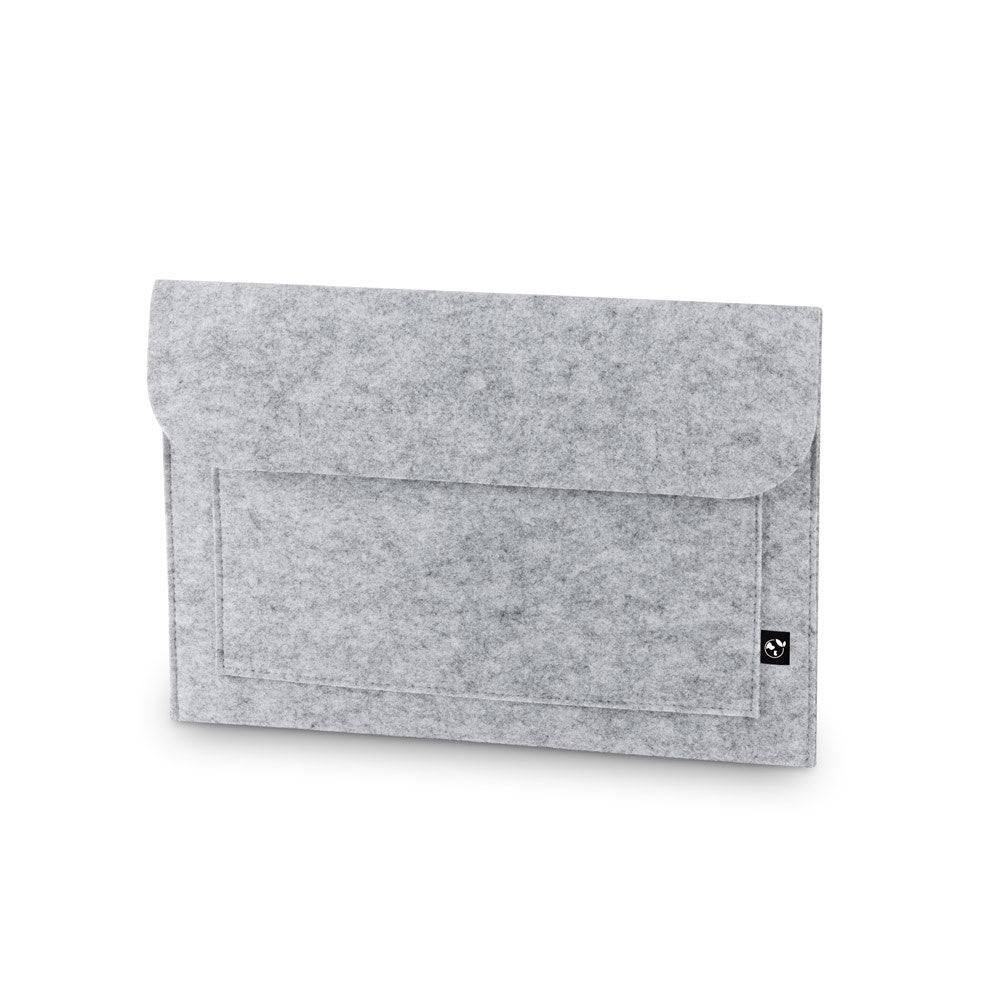 FELPY SLEEVE promotional laptop bag in light grey with custom logo branding