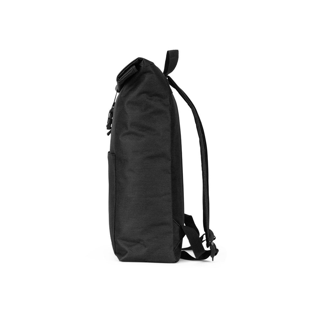 ATENAS promotional laptop bag in black (detail view) with custom logo branding
