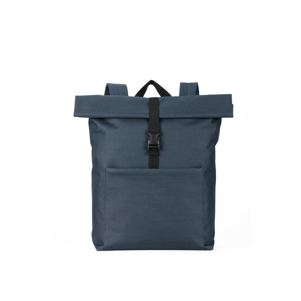ATENAS promotional laptop bag in blue (detail view) with custom logo branding