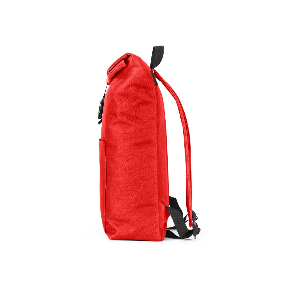 ATENAS promotional laptop bag in red (detail view) with custom logo branding