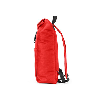 ATENAS promotional laptop bag in red (detail view) with custom logo branding