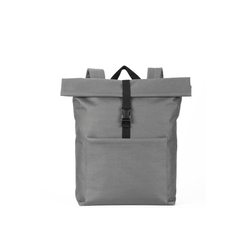 ATENAS promotional laptop bag in grey (detail view) with custom logo branding