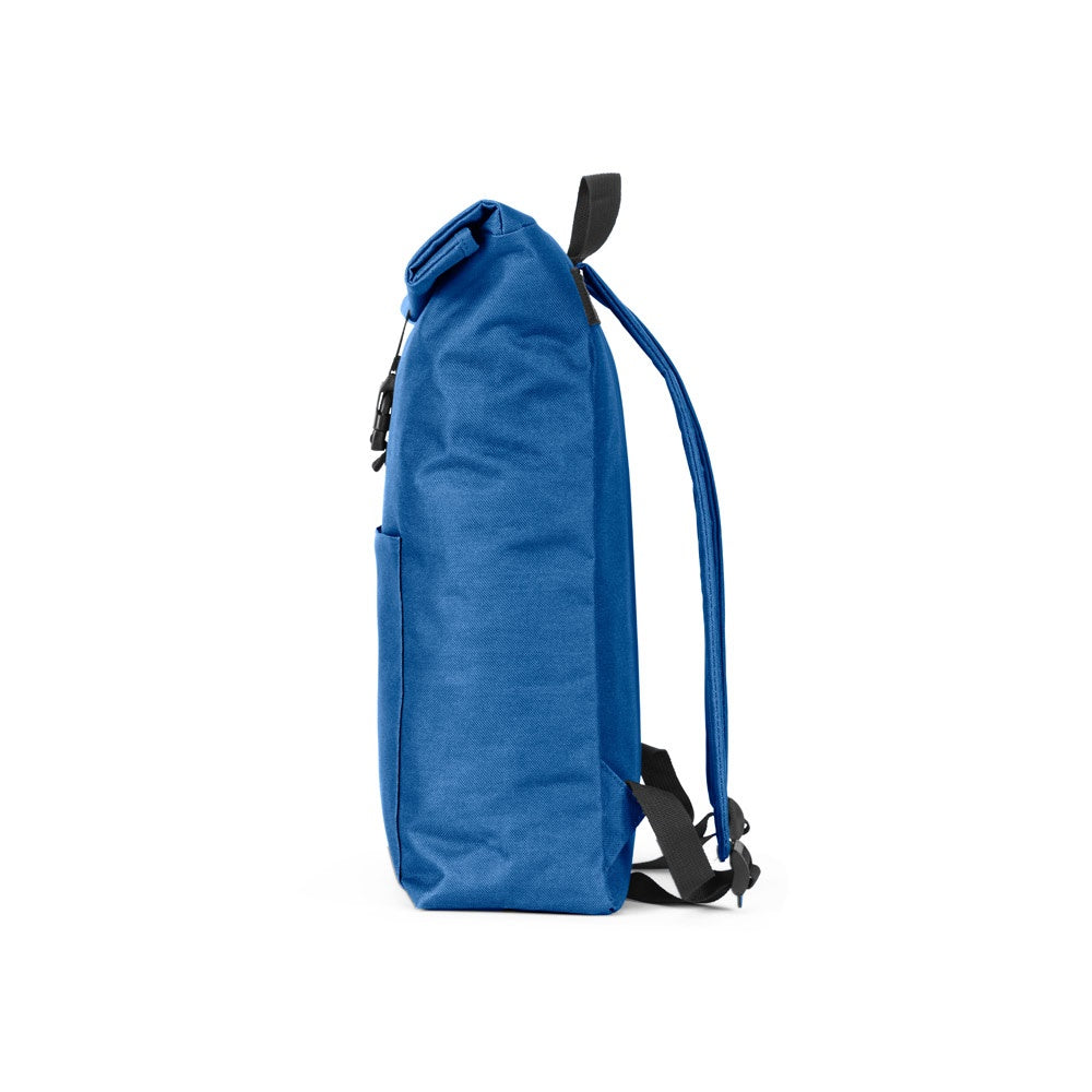 ATENAS promotional laptop bag in royal blue (detail view) with custom logo branding