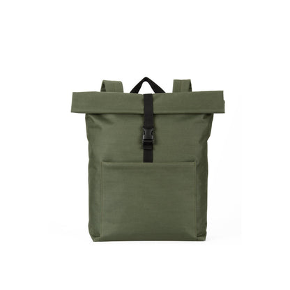 ATENAS promotional laptop bag in dark green (detail view) with custom logo branding