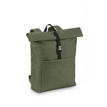 ATENAS promotional laptop bag in dark green with custom logo branding