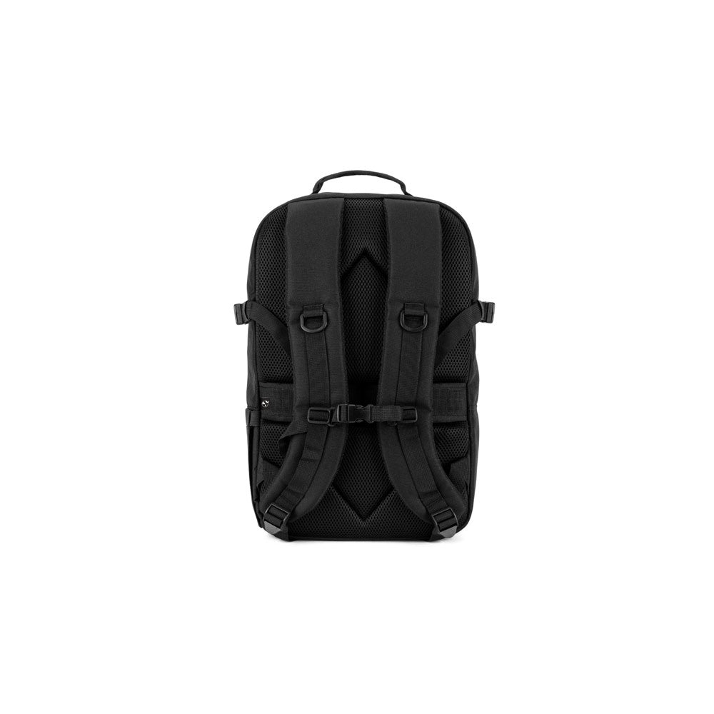 EDINBURGH BPACK promotional backpack in black (detail view) with custom logo branding