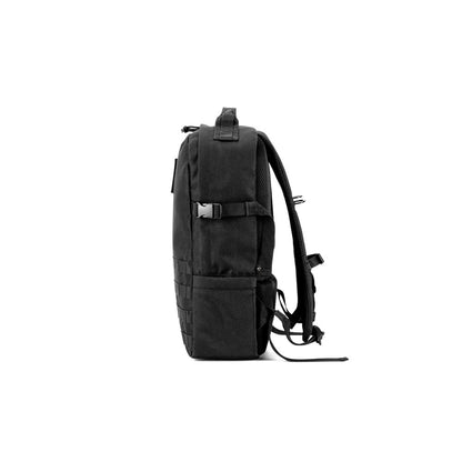 EDINBURGH BPACK promotional backpack in black (detail view) with custom logo branding