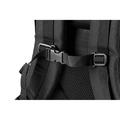 EDINBURGH BPACK promotional backpack in black (detail view) with custom logo branding
