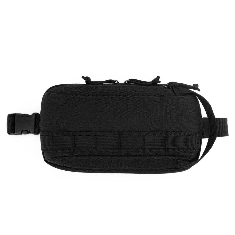 EDINBURGH promotional travel bag in black (detail view) with custom logo branding