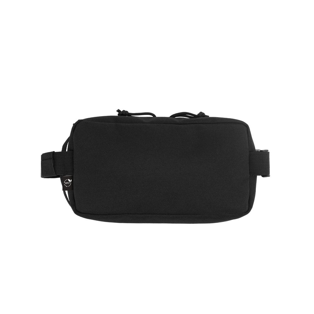 EDINBURGH promotional travel bag in black (detail view) with custom logo branding
