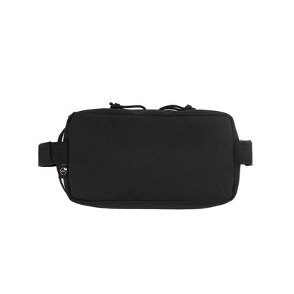 EDINBURGH promotional travel bag in black (detail view) with custom logo branding