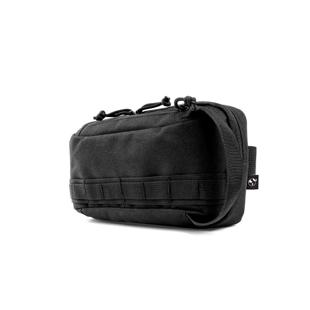 EDINBURGH promotional travel bag in black (detail view) with custom logo branding