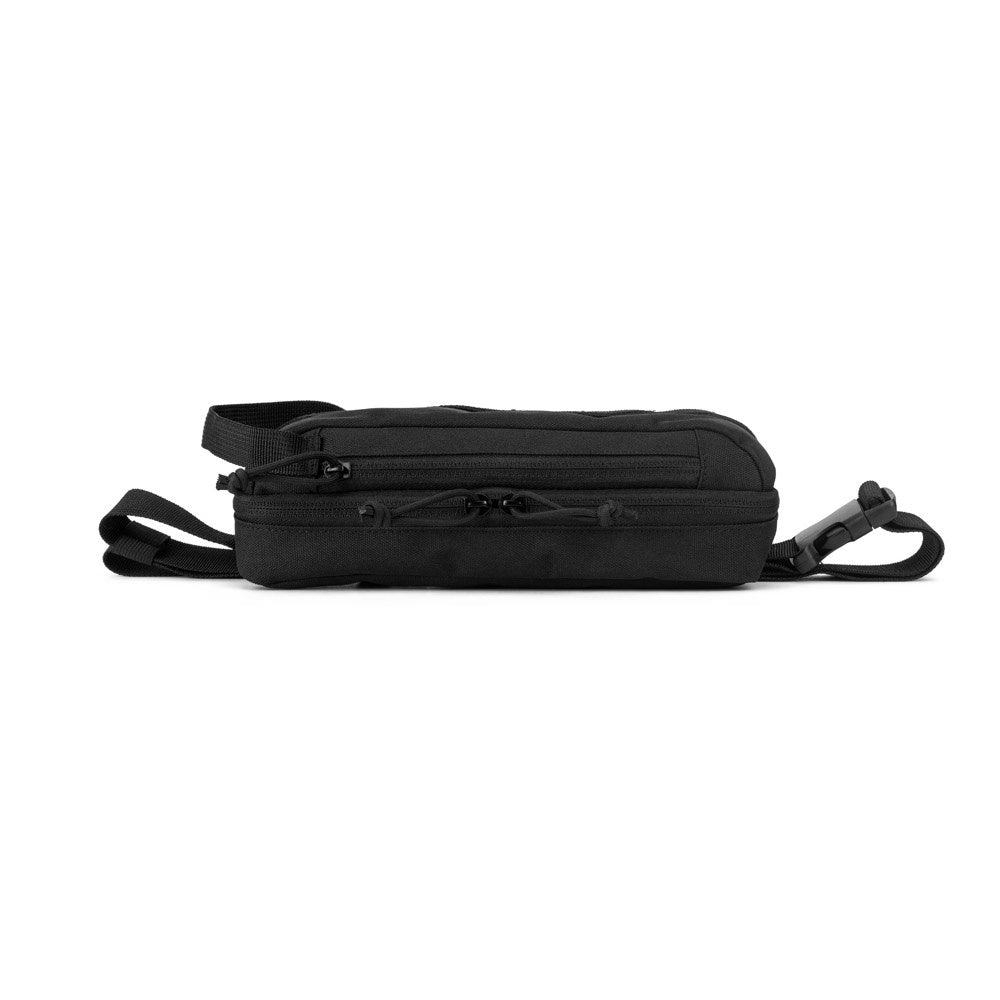EDINBURGH promotional travel bag in black (detail view) with custom logo branding