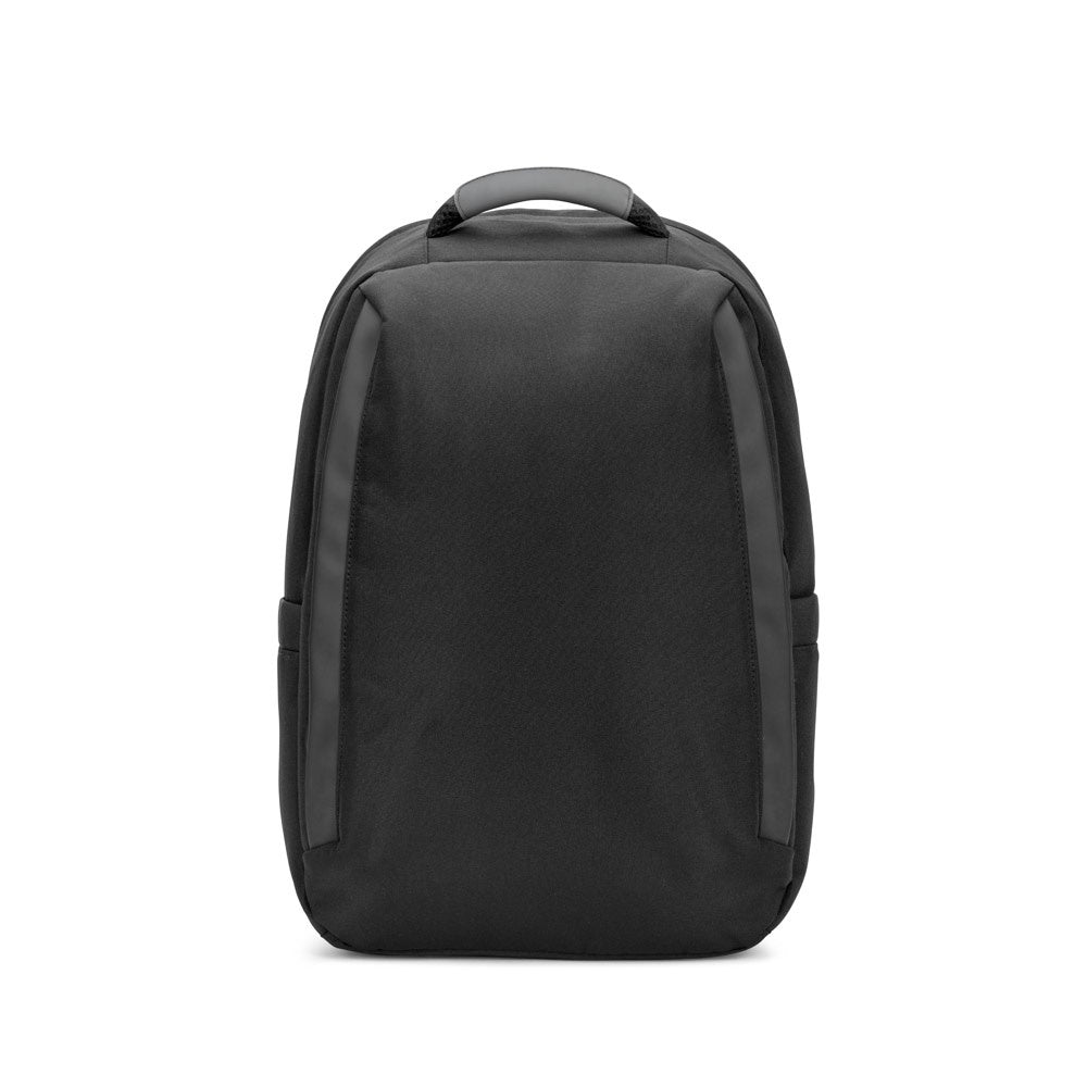 YANGON BPACK promotional laptop bag in black (detail view) with custom logo branding