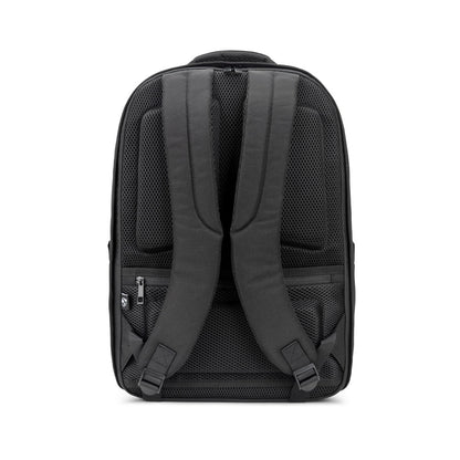YANGON BPACK promotional laptop bag in black (detail view) with custom logo branding