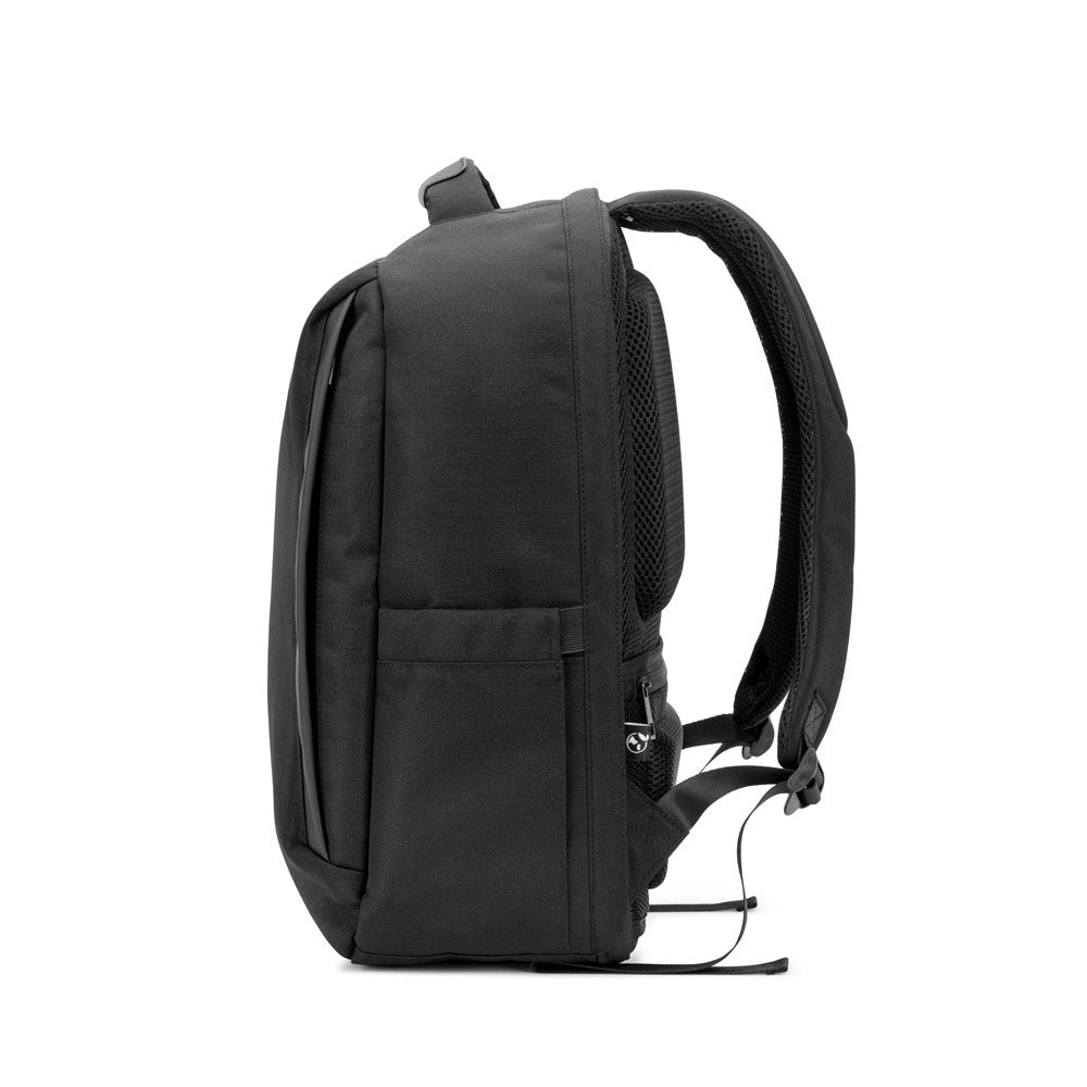 YANGON BPACK promotional laptop bag in black (detail view) with custom logo branding