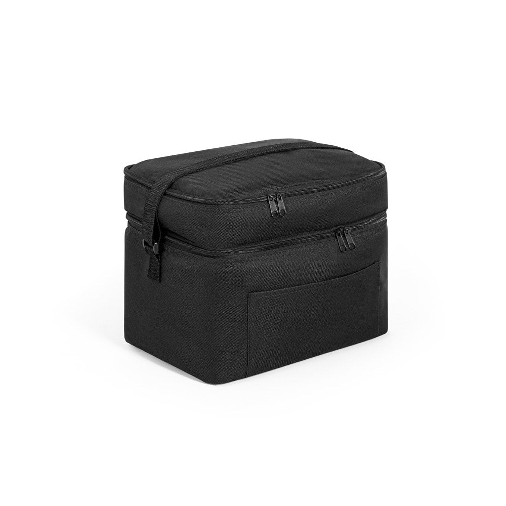 CANCUN LARGE promotional cooler bag in black with custom logo branding