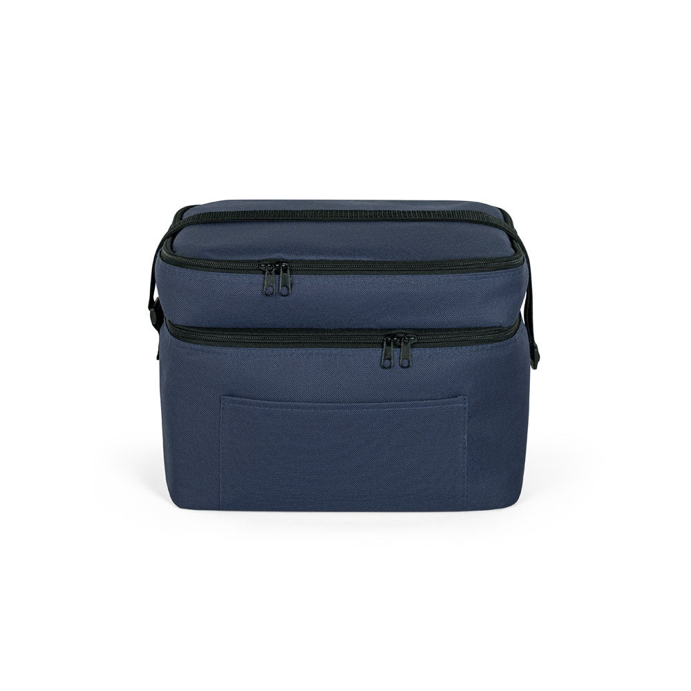 CANCUN LARGE promotional cooler bag in blue (detail view) with custom logo branding