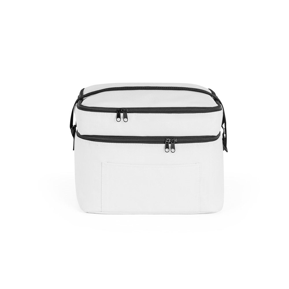 CANCUN LARGE promotional cooler bag in white (detail view) with custom logo branding