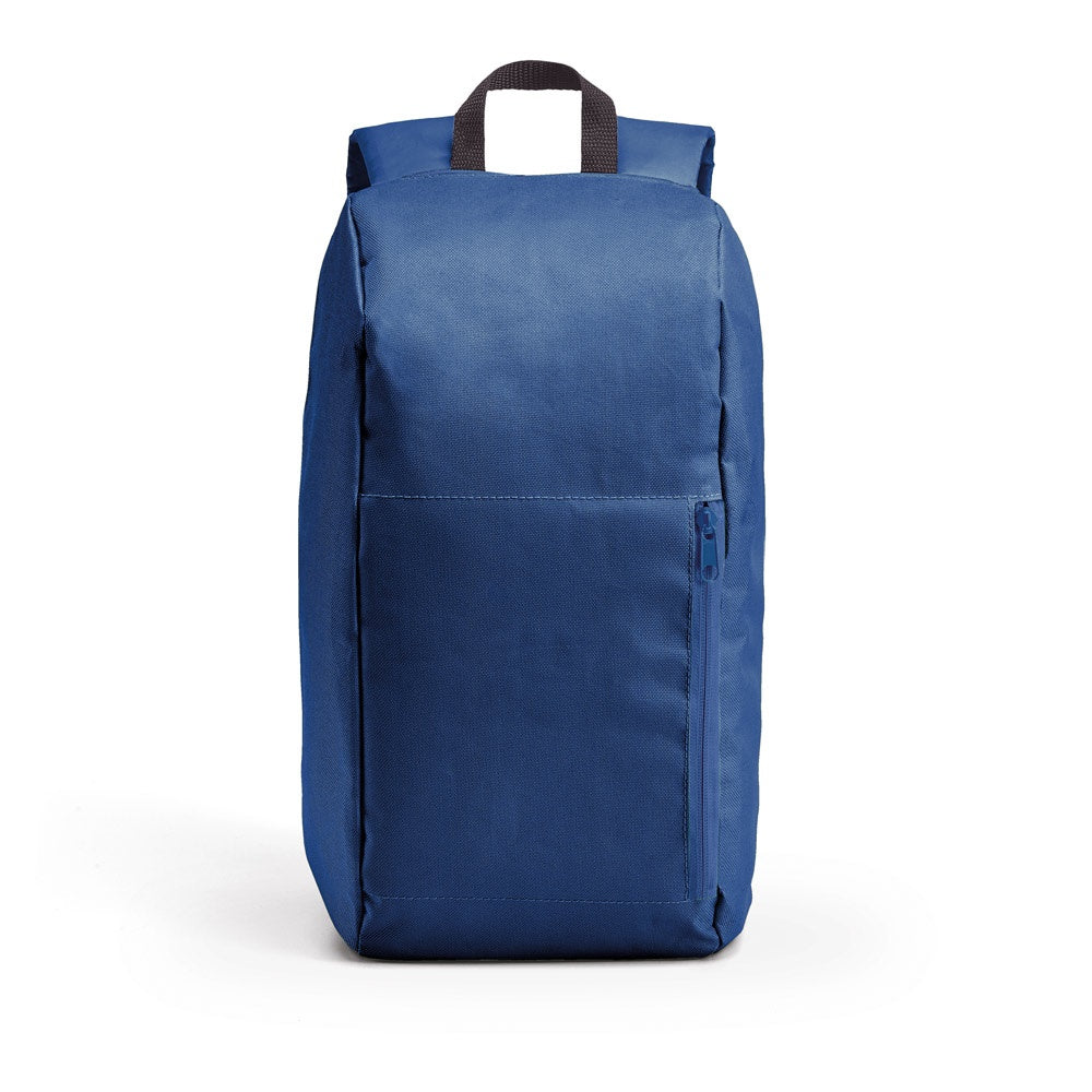 LUGANE promotional backpack in blue with custom logo branding