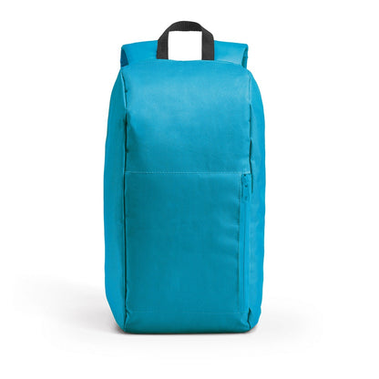 LUGANE promotional backpack in light blue with custom logo branding
