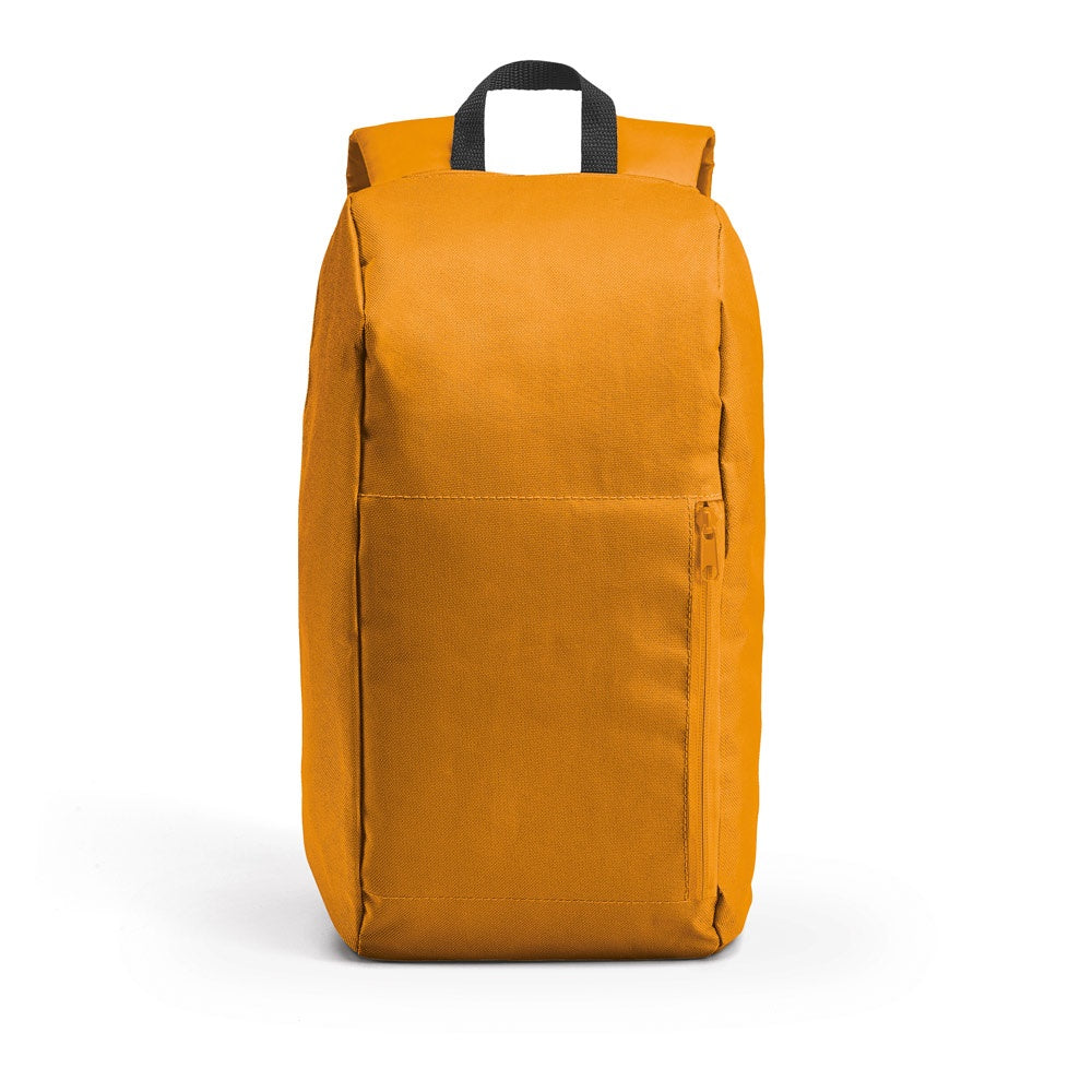 LUGANE promotional backpack in orange with custom logo branding