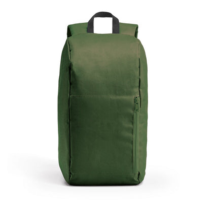 LUGANE promotional backpack in dark green with custom logo branding