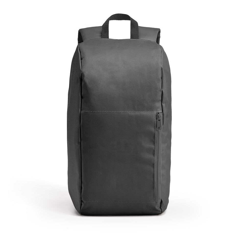 LUGANE promotional backpack in dark grey with custom logo branding
