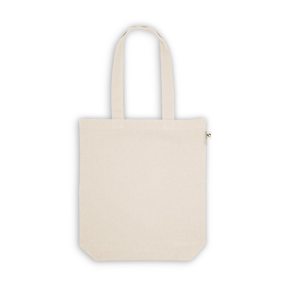 HARBOR promotional tote bag in light natural (detail view) with custom logo branding