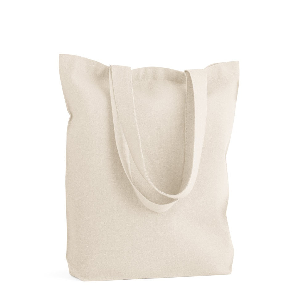 LIVINGSTON promotional tote bag in light natural (detail view) with custom logo branding
