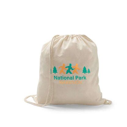 HANOVER promotional drawstring bag (complete set view) with custom logo branding