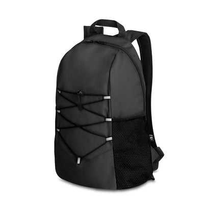TURIM promotional backpack in black with custom logo branding