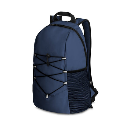 TURIM promotional backpack in blue with custom logo branding