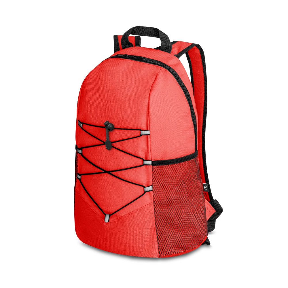 TURIM promotional backpack in red with custom logo branding