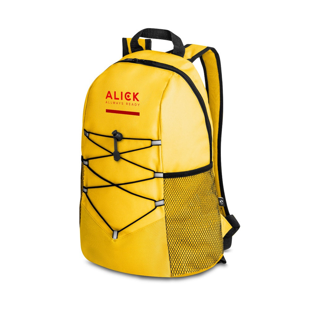 TURIM promotional backpack in yellow with custom logo branding