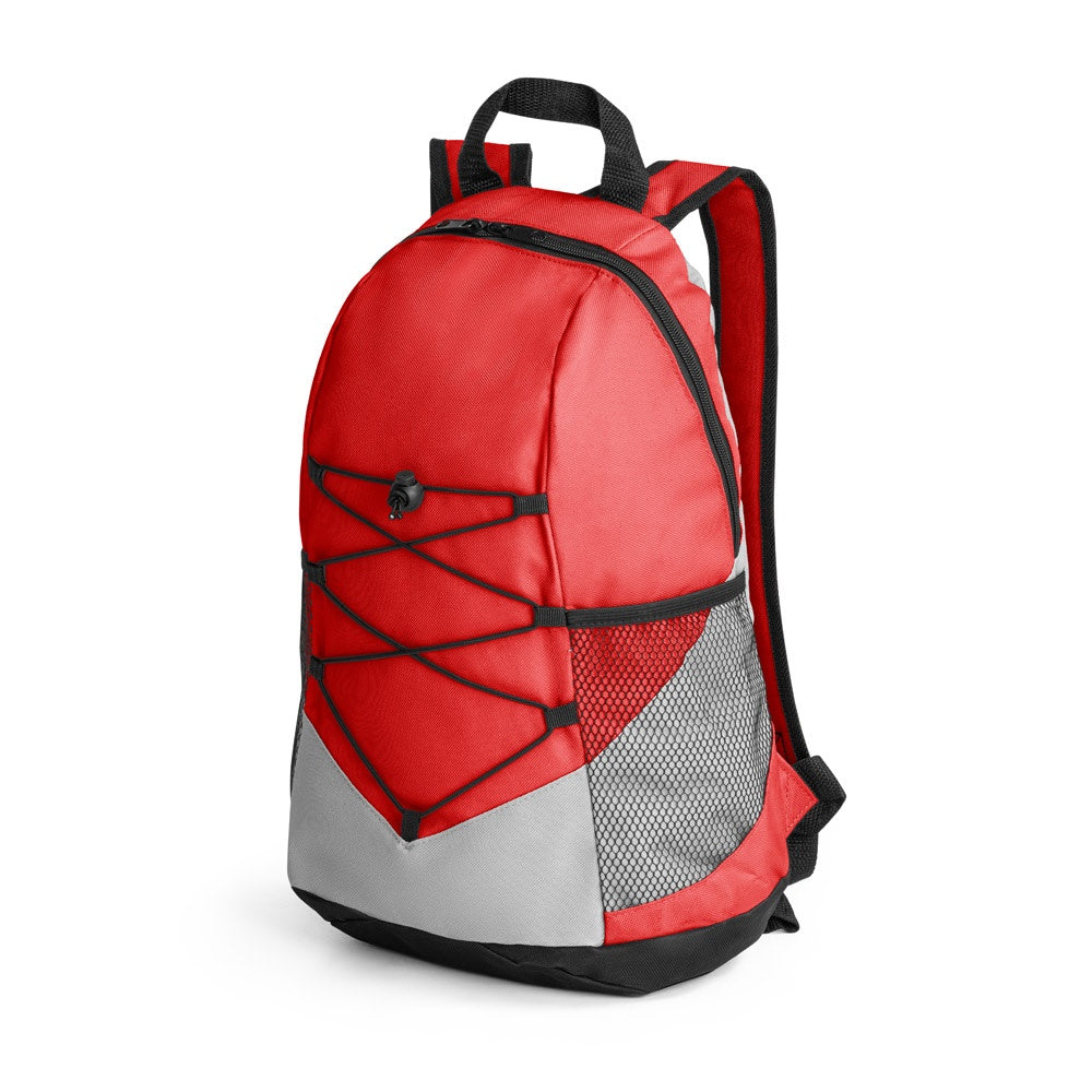 TURIM II promotional backpack in red with custom logo branding