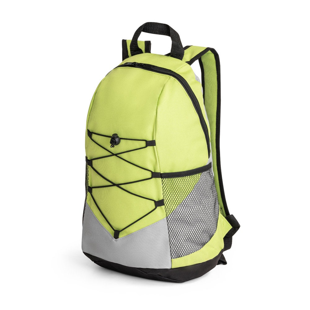 TURIM II promotional backpack in light green with custom logo branding