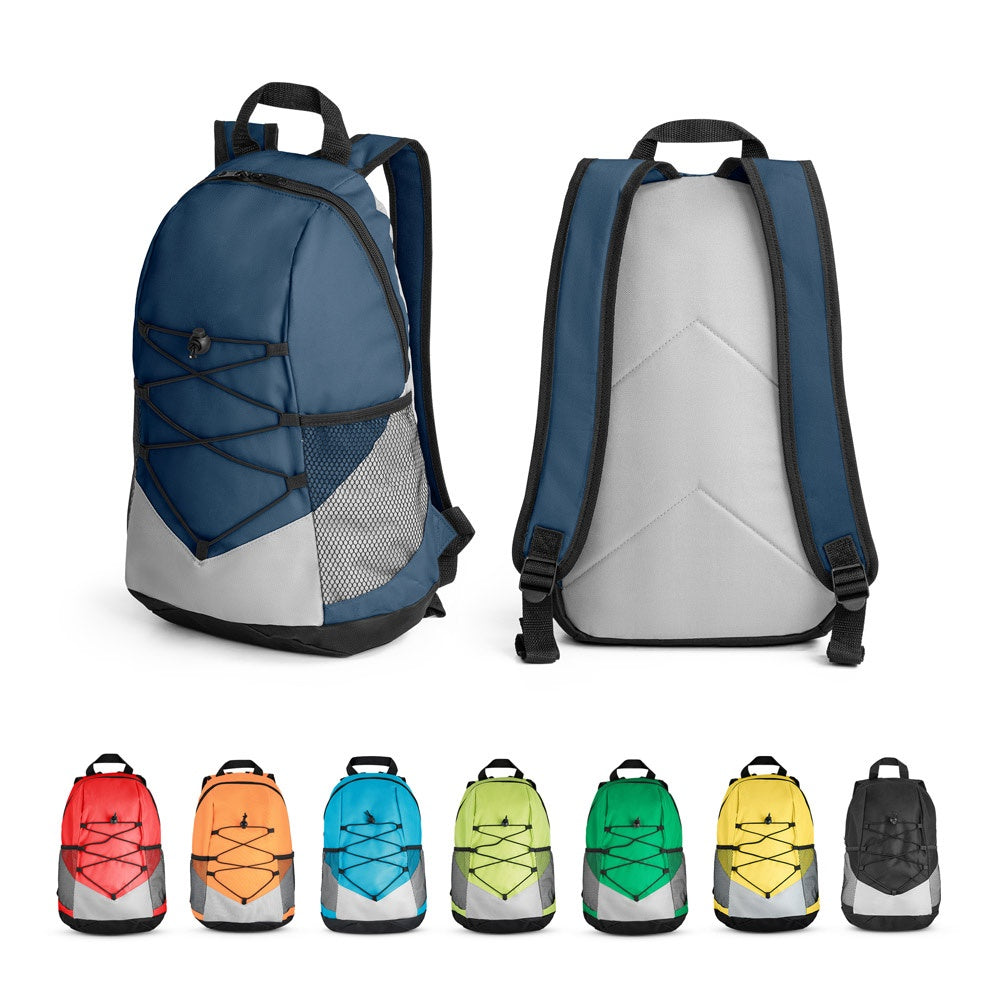 TURIM II promotional backpack (complete set view) with custom logo branding