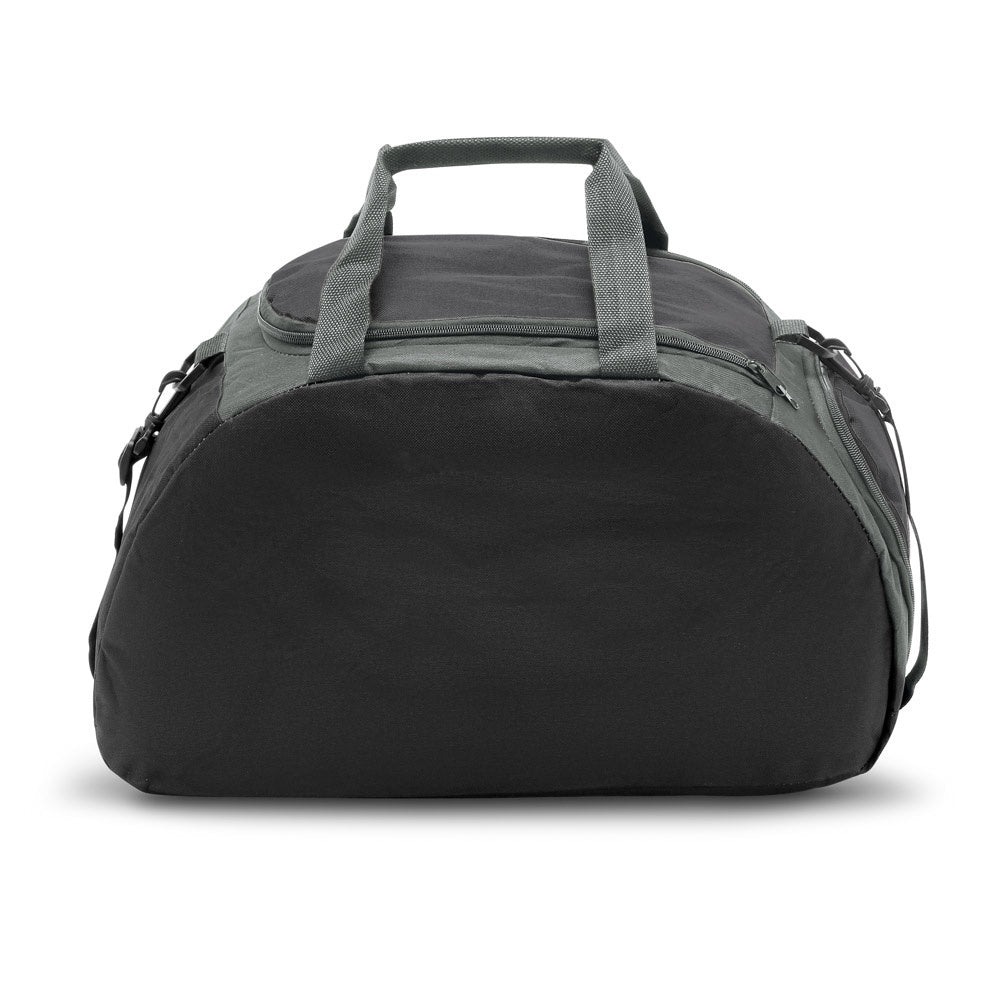 FIT promotional sports bag in black (detail view) with custom logo branding